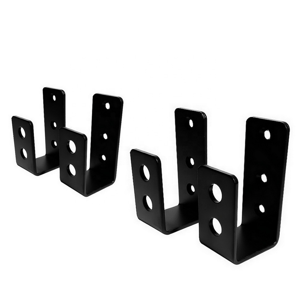 Powder Coating Black Steel Metal U Shaped Door Barricade Brackets