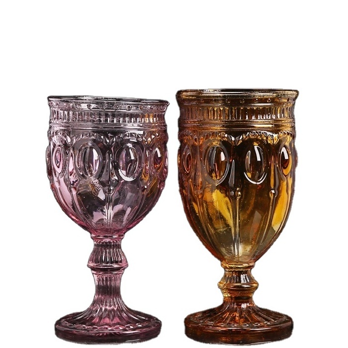 Glassware cheap handmade different colour wine glasses