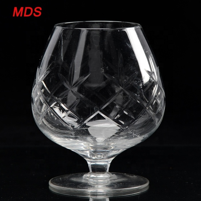 Wholesale drinking brandy glassware crystal snifter glasses with short stem