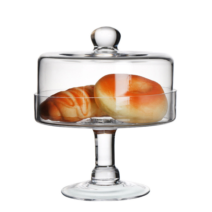 Tall glass dome wholesale glass cake stand