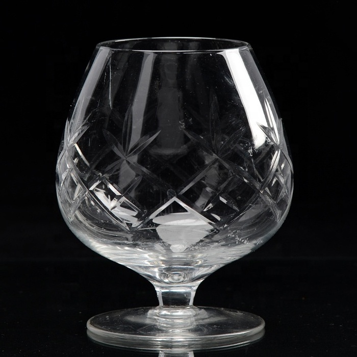 Wholesale drinking brandy glassware crystal snifter glasses with short stem