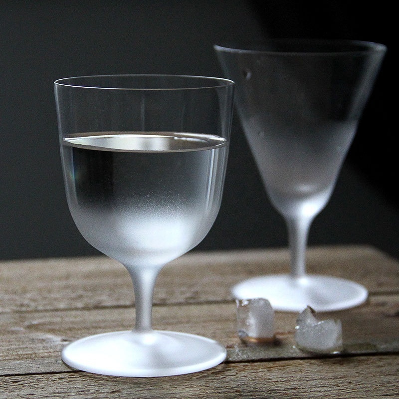 High Quality Japanese style Frosted Goblet glass whiskey Drinking Goblet glass Water Goblet