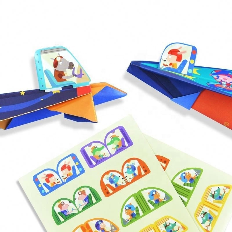 MIDEER MD4097 CARTOON ORIGAMI airplane diy kit 8 Designs Fancy Paper Craft Art Children Classic Handcraft TOYS FOR KIDS