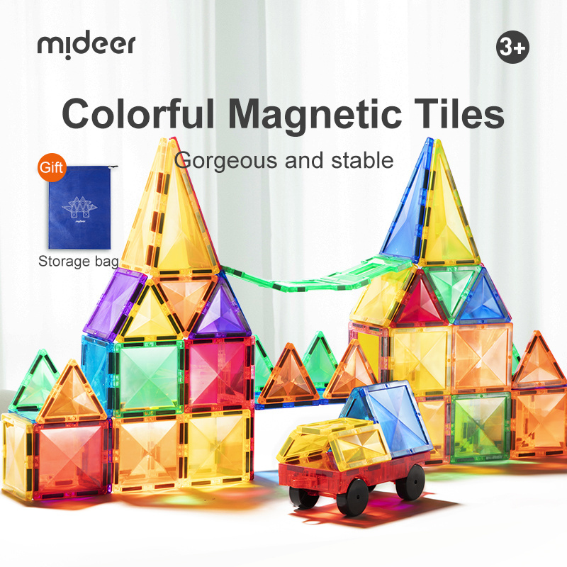 Mideer MD1166 mideer Colorful Magnetic Tiles - Marble Run 100PCS magnetic building block 3 d magnetic building tiles