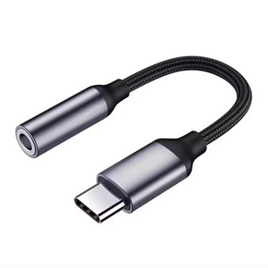 Aluminum Alloy Braided Nylon Digital IC USB Type C to 3.5mm Headphones Audio and Video Cable