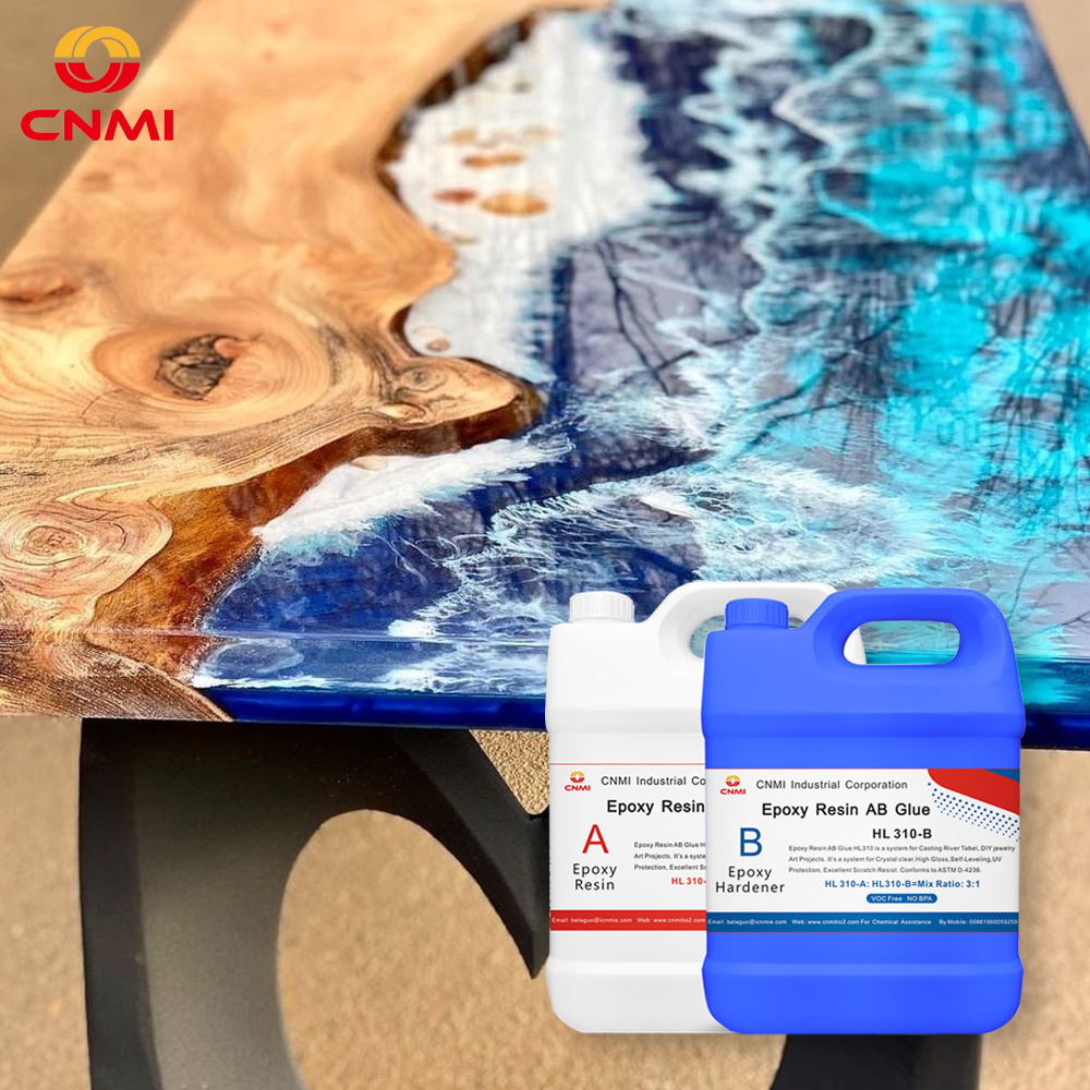 CNMI Kit Epoxy Resin and Hardener Clear Crystal Deep Pour for Casting Wood Liquid Epoxy Resin AB Glue Hot Melt for Packing 3:1