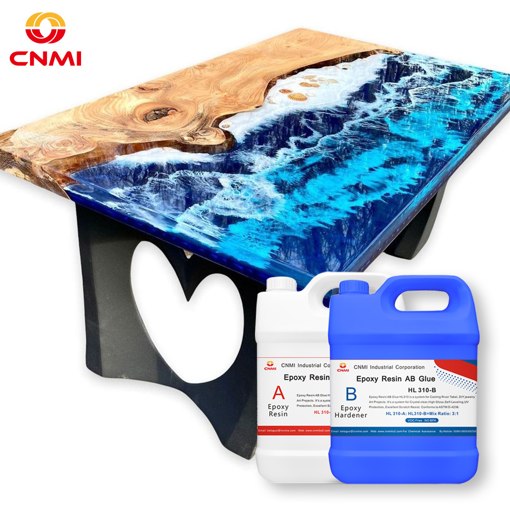 CNMI Resin Kit for Wood Art Craft Tabletop Floor No BPA Epoxy Resin and Hardener Heat Resistant Epoxy Resin AB Glue