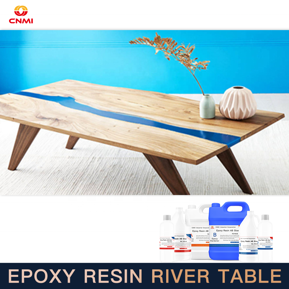 CNMI HL521 Deep Pour Epoxy Resin Kit Crystal Clear Liquid  Food Grade Safe Clear Epoxy Resin Live Edge River Tables