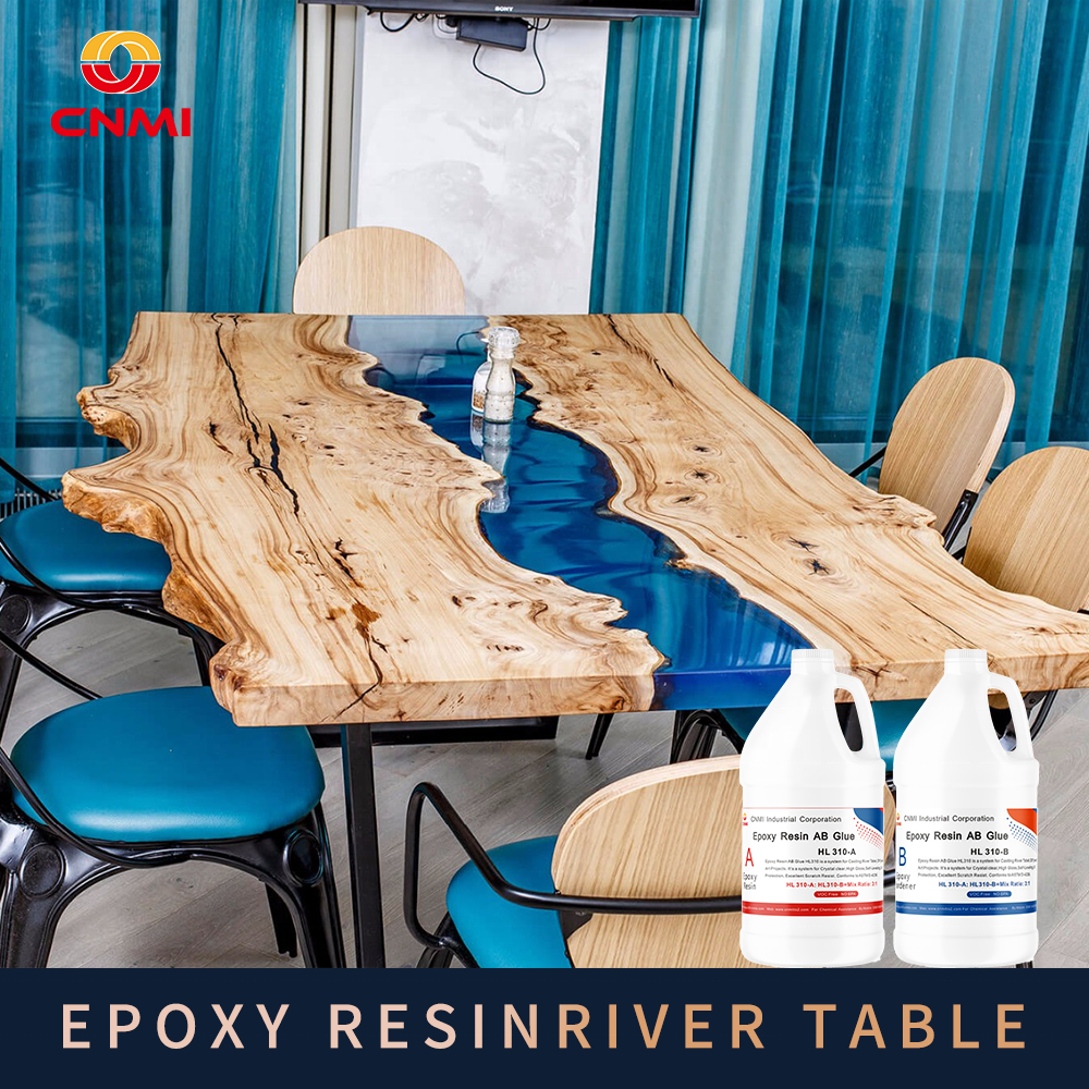 CNMI HL521 Deep Pour Epoxy Resin Kit Crystal Clear Liquid  Food Grade Safe Clear Epoxy Resin Live Edge River Tables