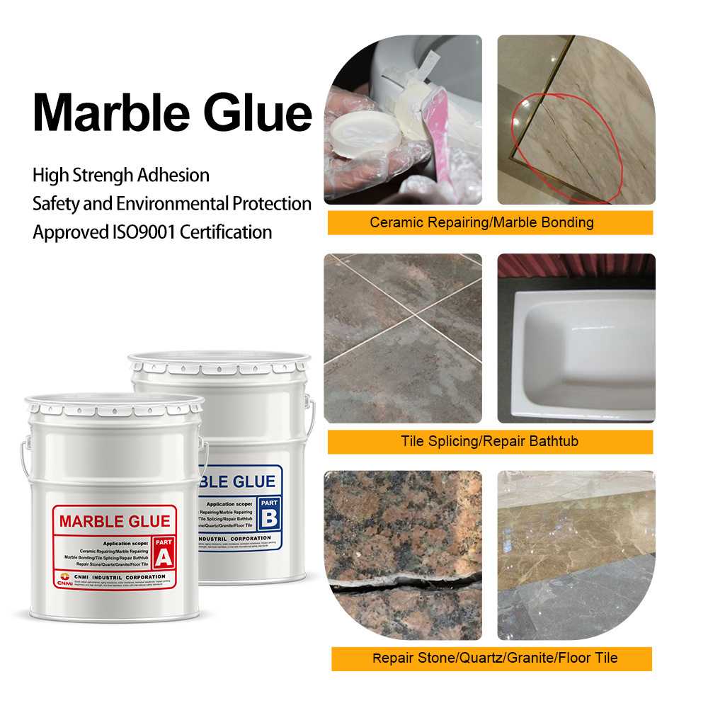 CNMI Permanent Repair Glue Rapid-Dry Granite Marble Quartz Stone Chips Crack Filler Reattaches or Rebuilds Missing Pieces