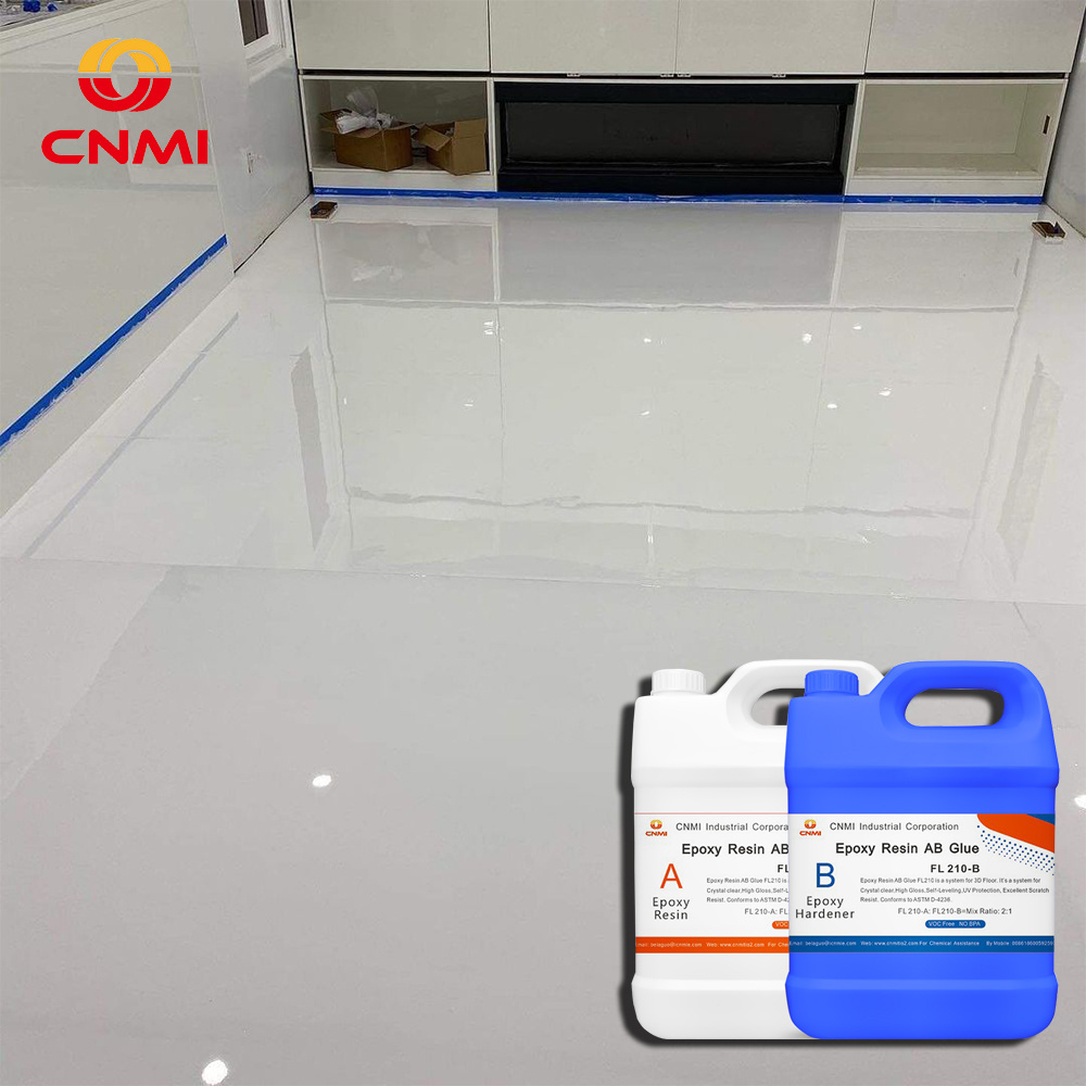 Epoxy Resin AB Glue  FL210 Factory Wholesale Liquid  Crystal Clear Casting Epoxy Resin 2 Gallon for metal floor