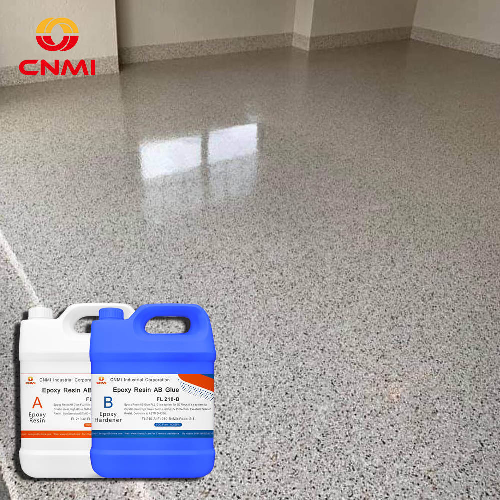 Epoxy Resin AB Glue  FL210 Factory Wholesale Liquid  Crystal Clear Casting Epoxy Resin 2 Gallon for metal floor