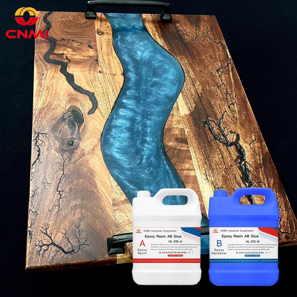 CNMI Epoxy resin AB Glue HL210 2:1 Crystal Clear Liquid Glass Food Grade Safe Clear Epoxy Resin kit for River Table