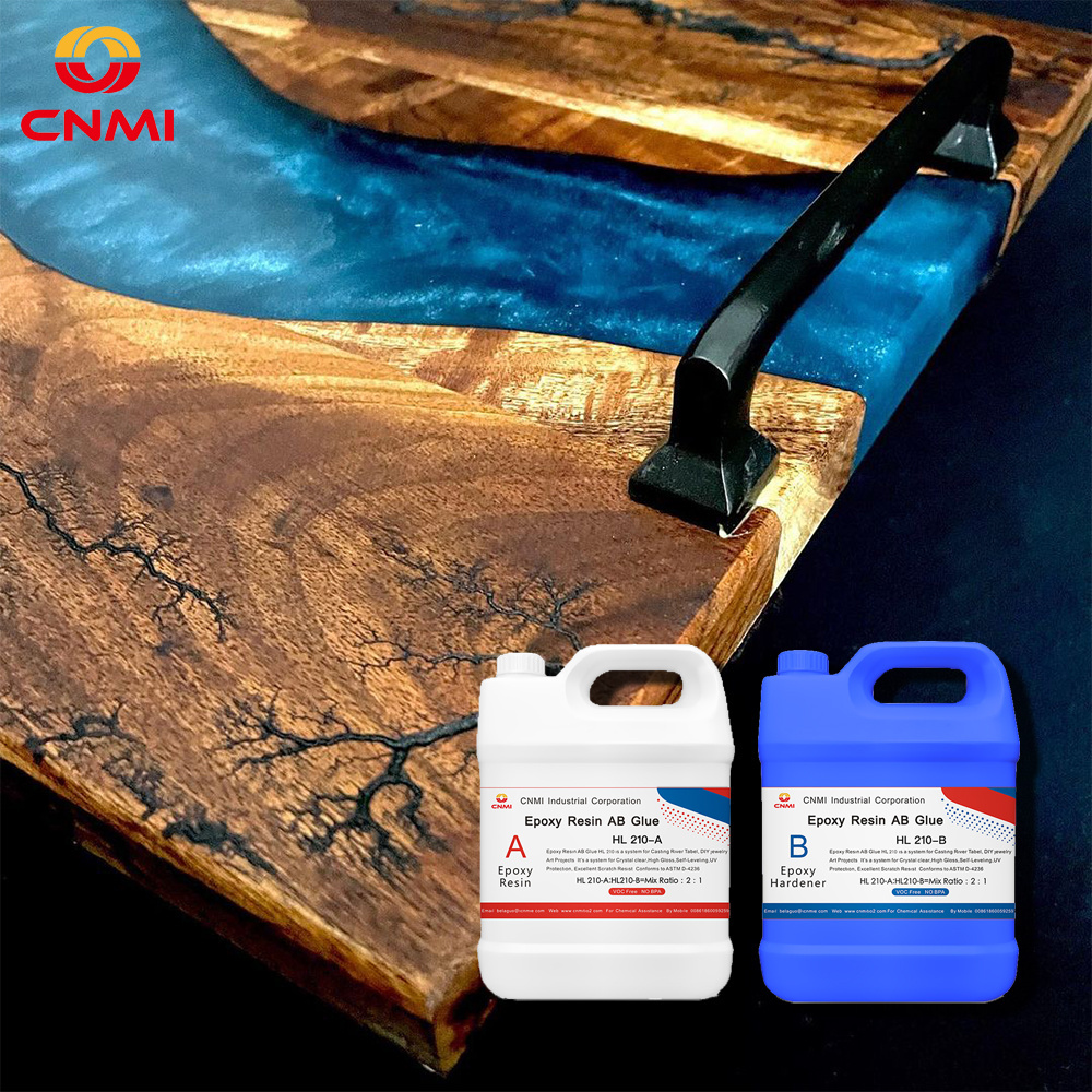 CNMI Epoxy resin AB Glue HL210 2:1 Crystal Clear Liquid Glass Food Grade Safe Clear Epoxy Resin kit for River Table