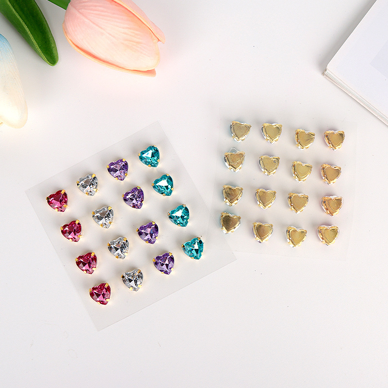 Heart Rhinestone Sticker Self Adhesive Heart Crystal Stickers Rhinestone Stickers, Heart Rhinestones for DIY Craft