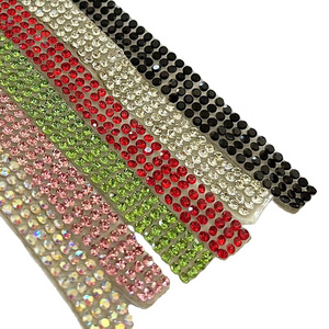 Rhinestone Ribbons Colorful Self Adhesive Rhinestone Tape Bling Crystal Diamond Roll Straps Glittering Sticker for trimming