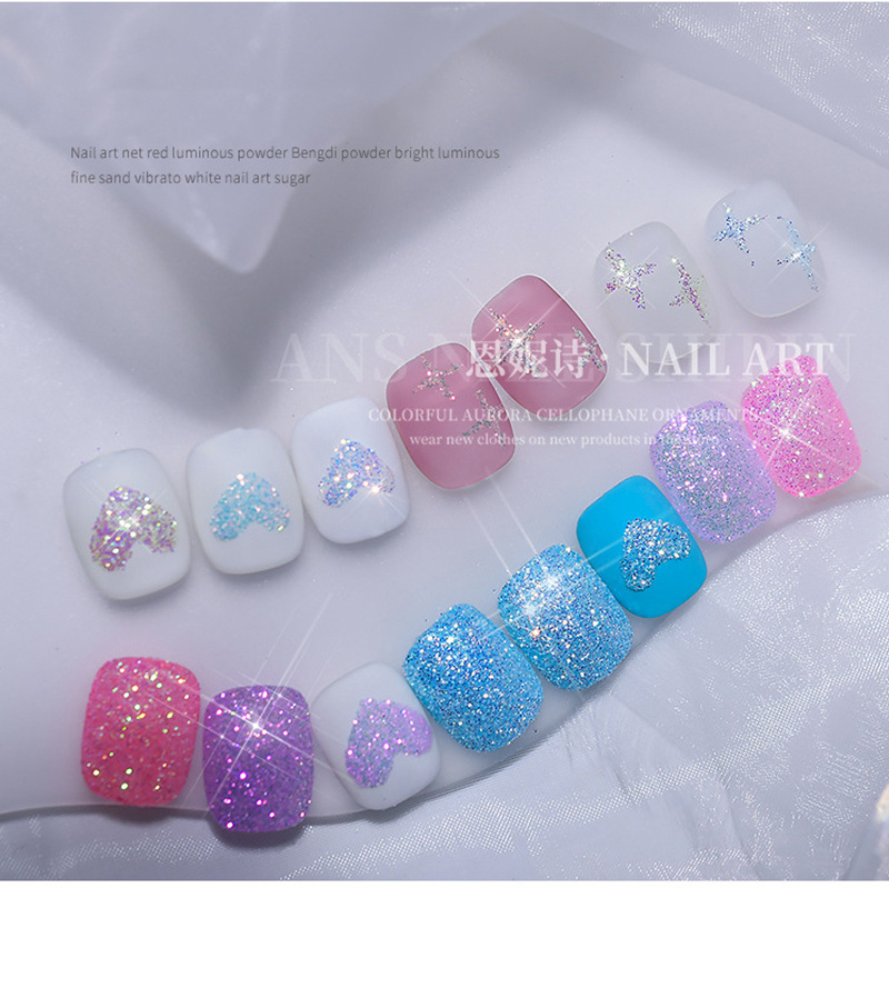 Private label bulk nail dip pigment powder luminous glitter glow in the dark nail acrylic powder