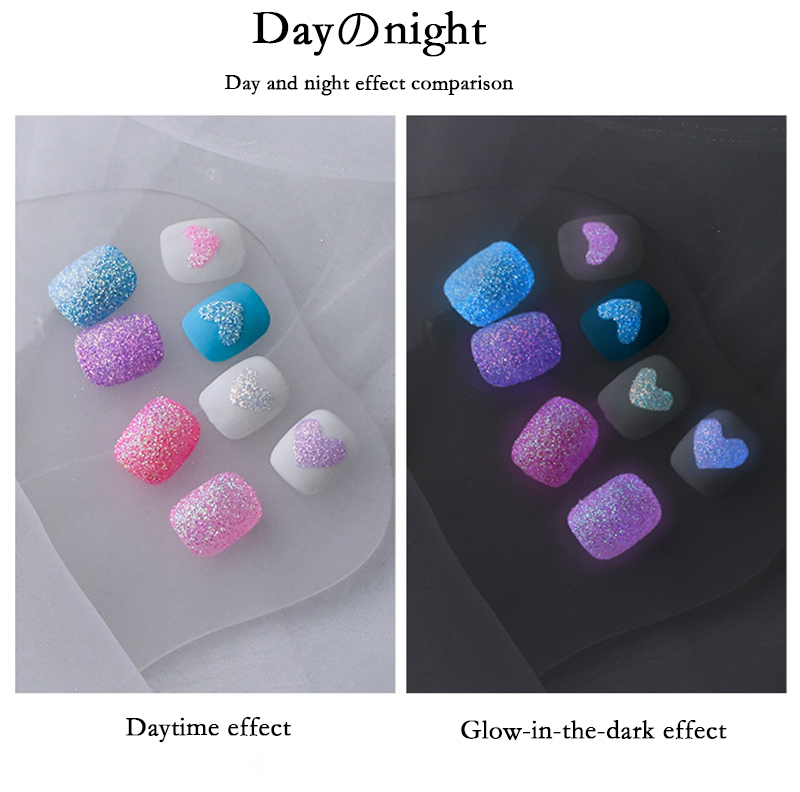 Private label bulk nail dip pigment powder luminous glitter glow in the dark nail acrylic powder