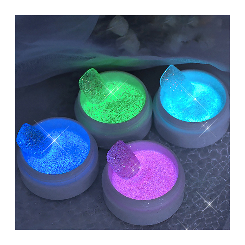 Private label bulk nail dip pigment powder luminous glitter glow in the dark nail acrylic powder