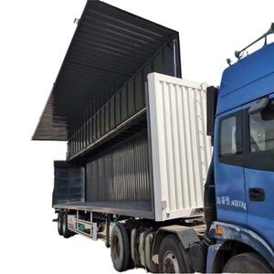 Container semi-trailer electric door opening container trailer wing type semi-trailer