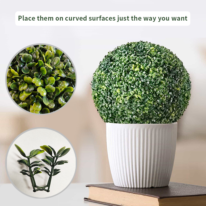 Large Artificial PE Plant Topiary Grass Ball Faux Boxwood Decorative Balls for Backyard Balcony Garden Wedding Home Decor