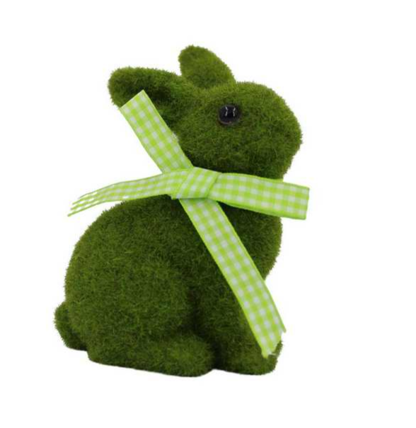 Artificial Moss Grass Animals Flocked Easter Bunny For Garden Tabletop Home Party Decoration