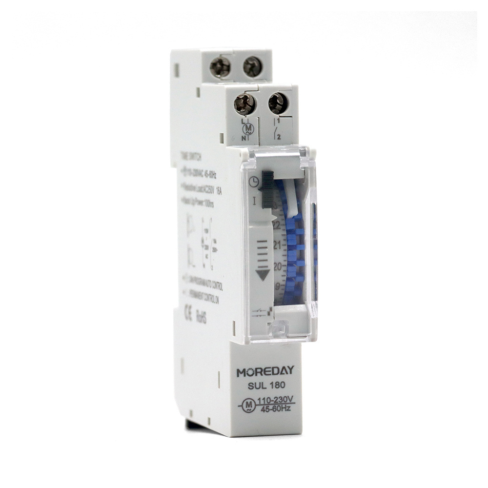 DIN Rail SUL180 Time Switch Mechanical Timer Switch 110v 220V DC AC daily weekly 24 Hours Programmable Timer 16A Time Switch