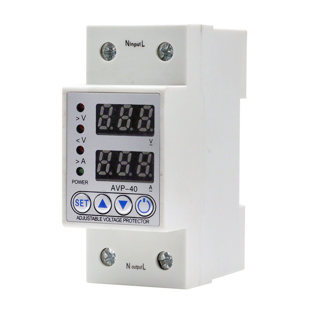 40A 63A 230V Din rail adjustableover under voltage protective protector relay protection, digital electric voltage protector