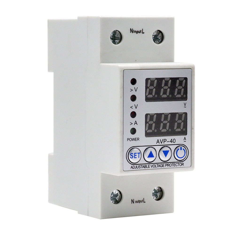 40A 63A 230V Din rail adjustableover under voltage protective protector relay protection, digital electric voltage protector