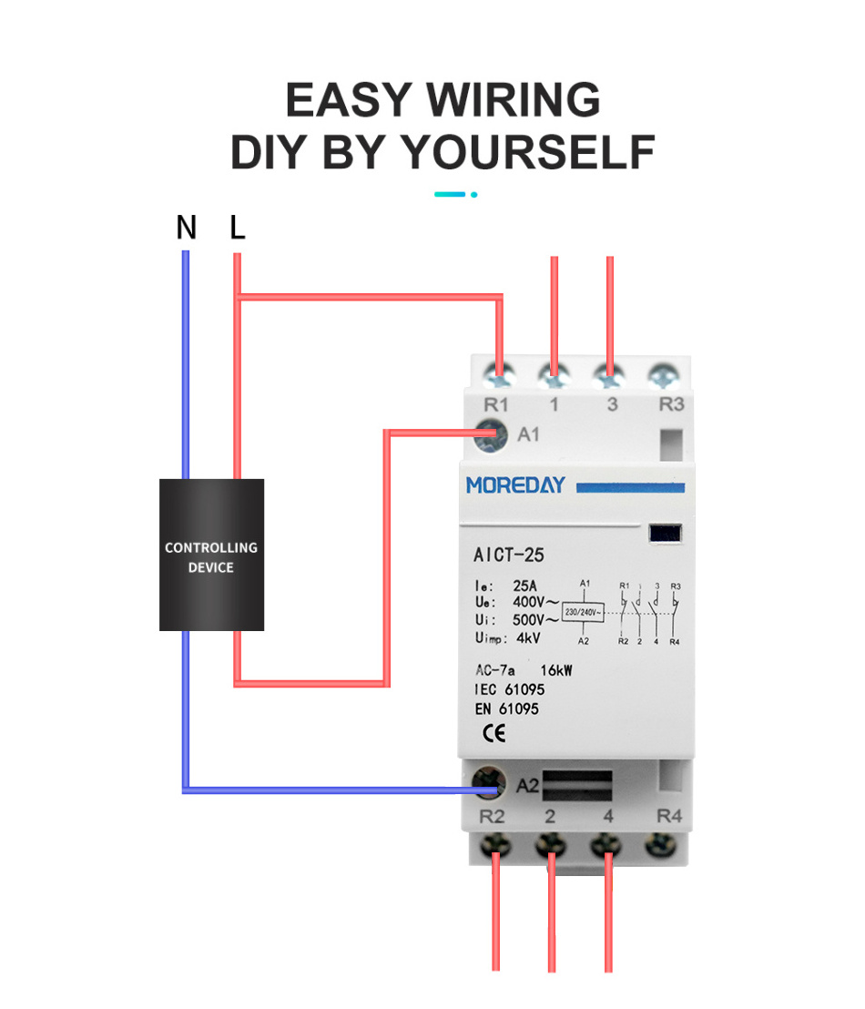 MOREDAY 2P 25A AC current Contactor Automatic China Magnetic Contactor ...