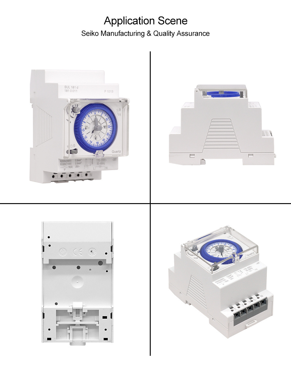 SUL181d Mechanical Timer 24 hours Time Switch Relay Electrical Programmable Timer 24 hour Din Rail Timer Switch