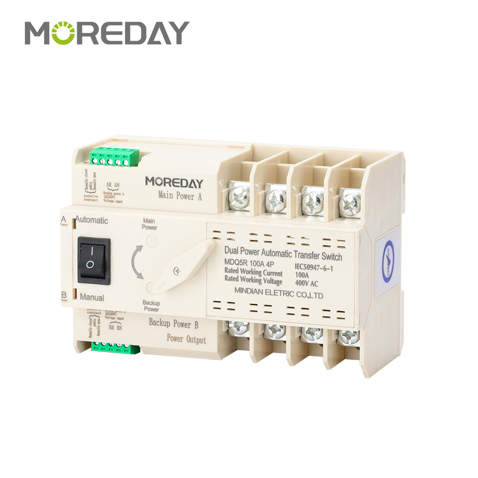 MOREDAY Electric 63A Automatic generator 2P 3P 4P transfer switch controller Ats Dual Power changeover Switch