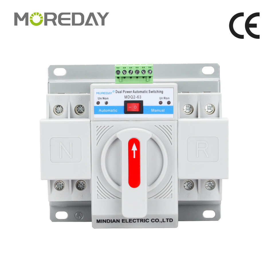 MOREDAY 63A Automatic generator 2P 3P 4P transfer switch controller Ats Dual Power changeover Switch