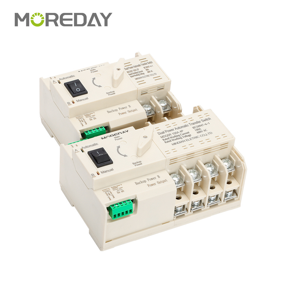 MOREDAY Electric 63A Automatic generator 2P 3P 4P transfer switch controller Ats Dual Power changeover Switch