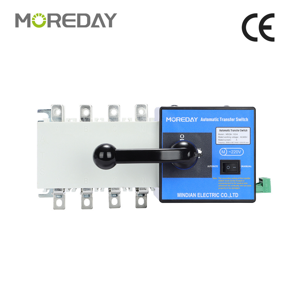 moreday Three Phase 630 Amp 3 Pole ATS Automatic Manual Transfer Switch Changeover Switch for Distribution Power System