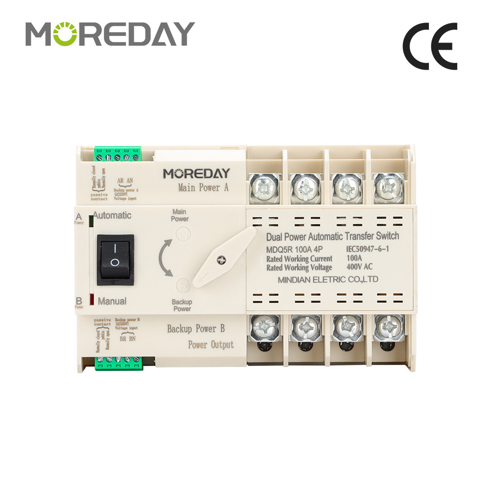 MOREDAY Electric 63A Automatic generator 2P 3P 4P transfer switch controller Ats Dual Power changeover Switch