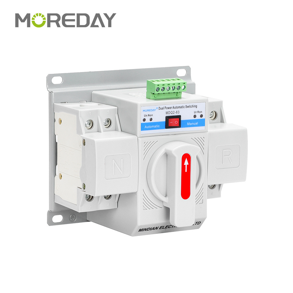 MOREDAY 63A Automatic generator 2P 3P 4P transfer switch controller Ats Dual Power changeover Switch