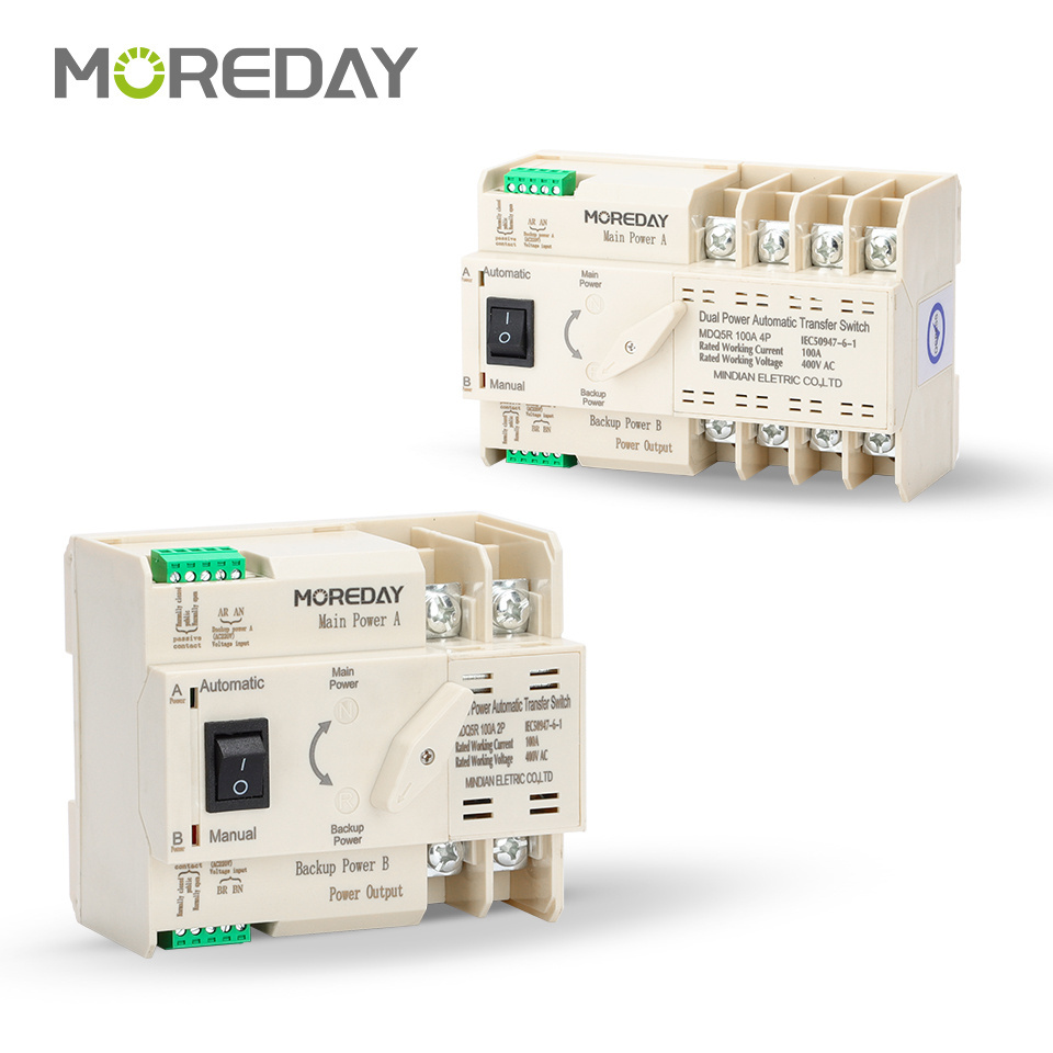 MOREDAY Electric 63A Automatic generator 2P 3P 4P transfer switch controller Ats Dual Power changeover Switch