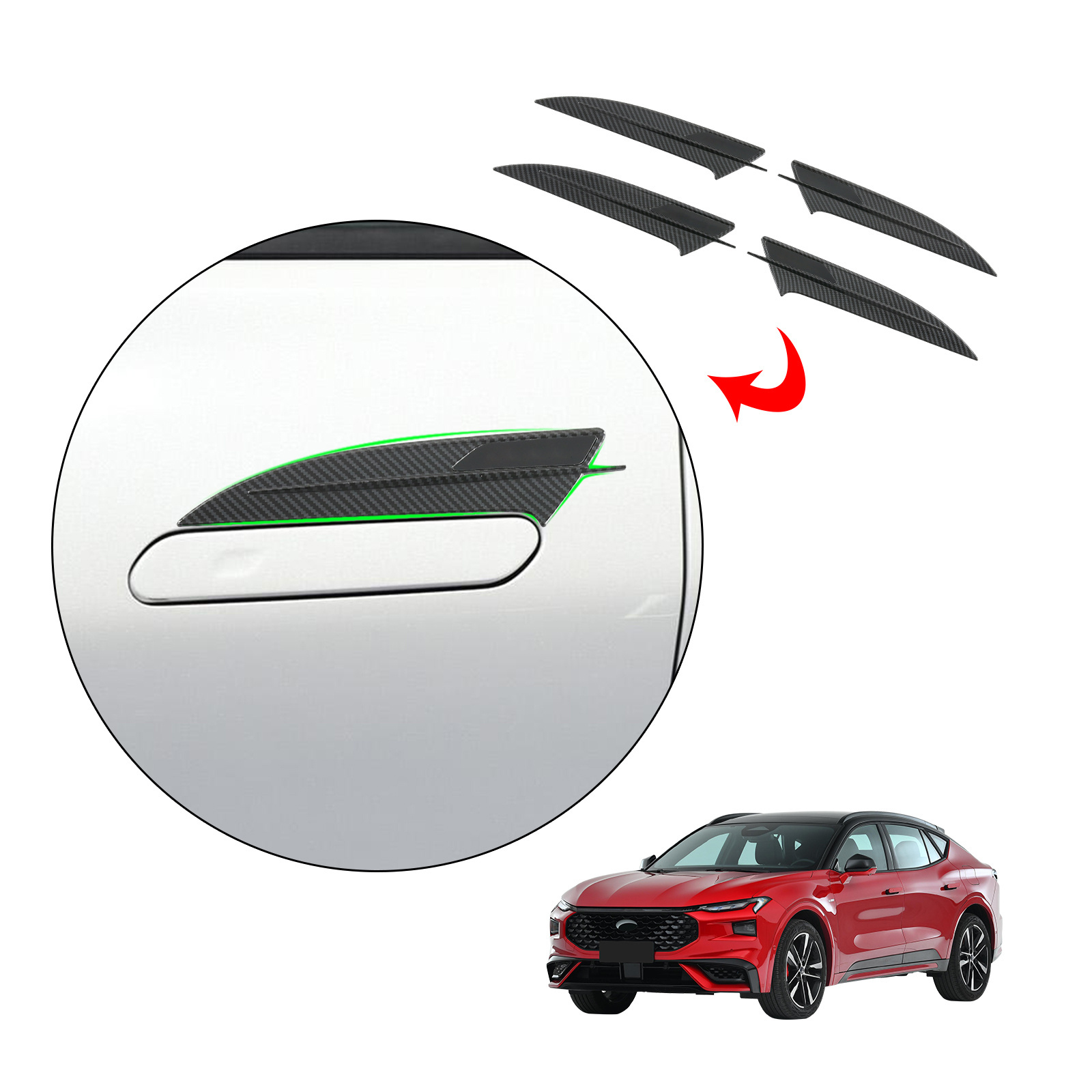 ABS Car Side Outer Door Handle Anti Scratch Bowl Cover Exterior Decoration Accessories Body Kits For Ford Evos 2022