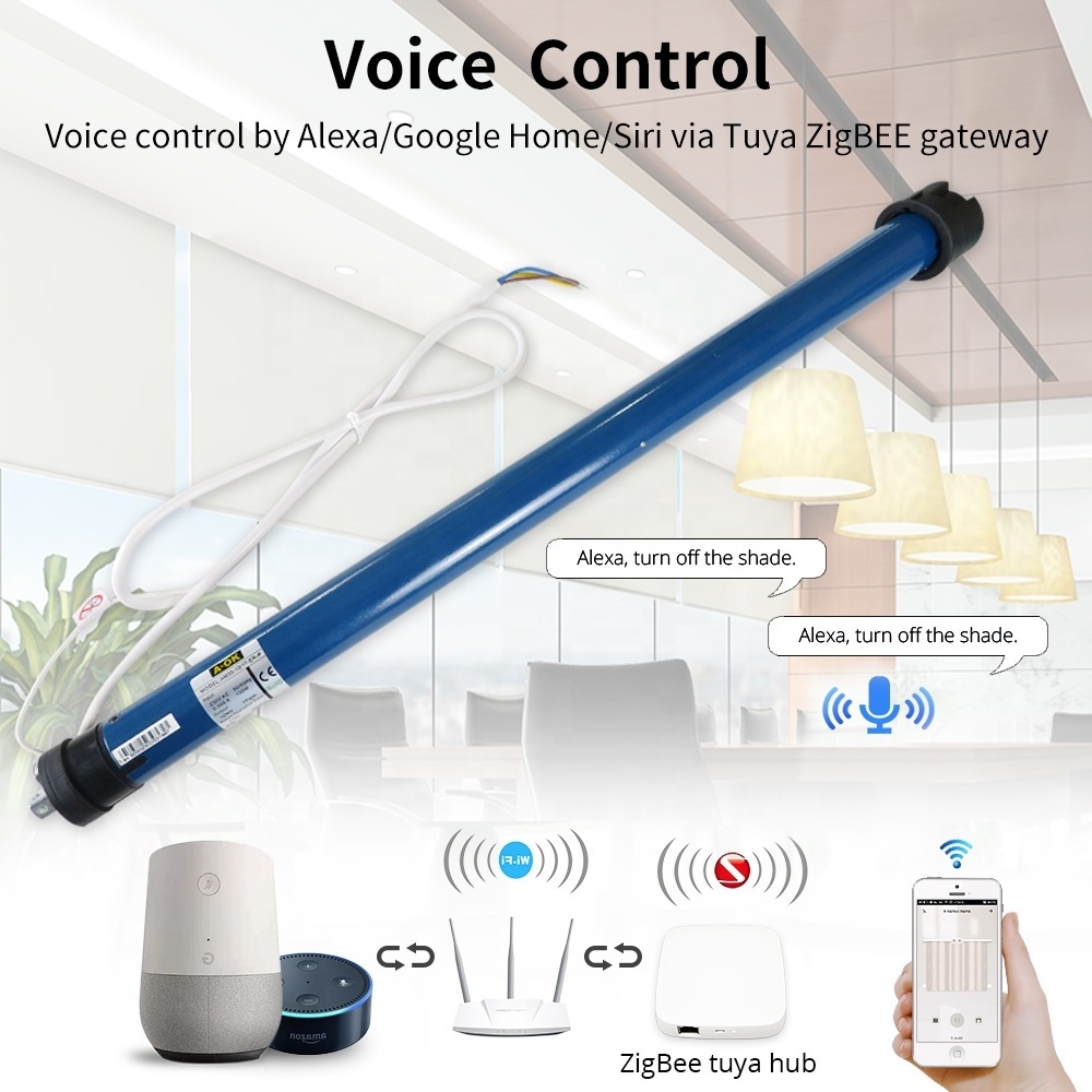 Google Alexa WiFi Electric Automatic Smart Driver 35MM & 45MM A-OK Wiring Tubular Motor For Blackout Roller Blinds Shades