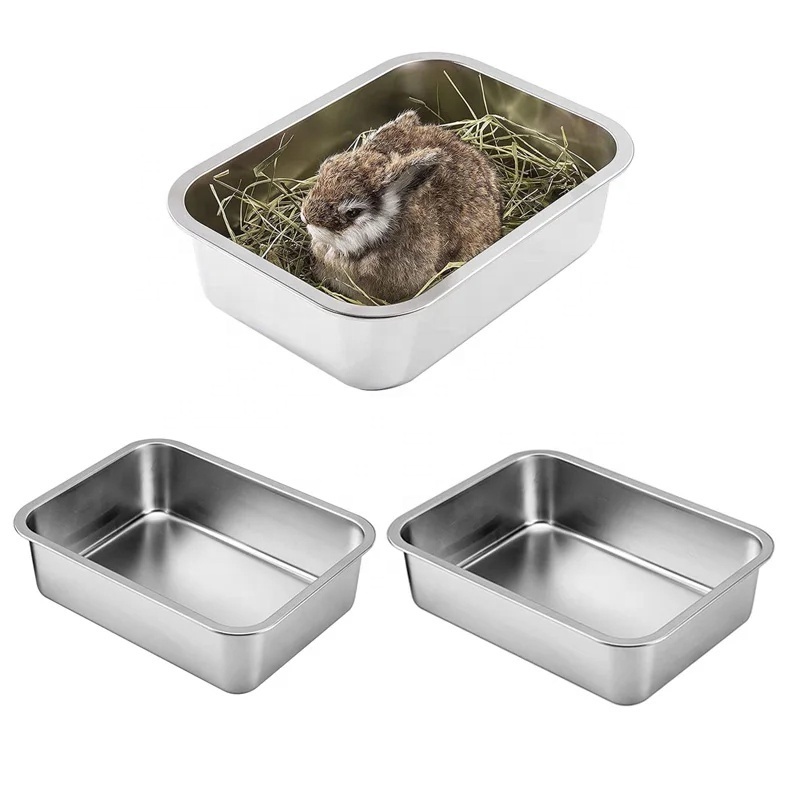 Stainless Steel Litter Box for Cat Rabbit