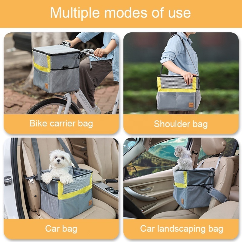 Expandable Foldable Soft-Sided Pet Dog Bike Basket