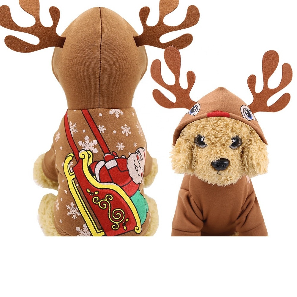 Lovely Pet Dog Christmas Elk Costume Suits for Puppy Dog Cat