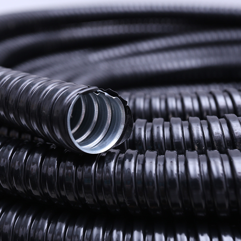 PVC coated  locked Liquid Tight Electrical galvanised corrugated tubing pipe M20 Gi flexible metal conduit