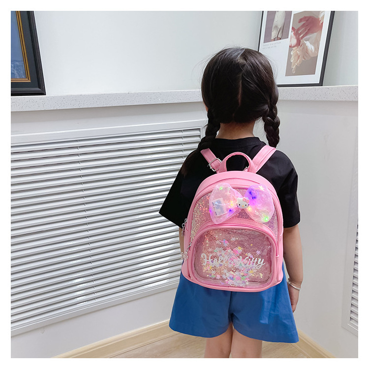 Creative KT Sparkling Princess Mini PU Backpack Creative Sweet Girls Fashion Cute Shining Kitty Backpack for Student Gift