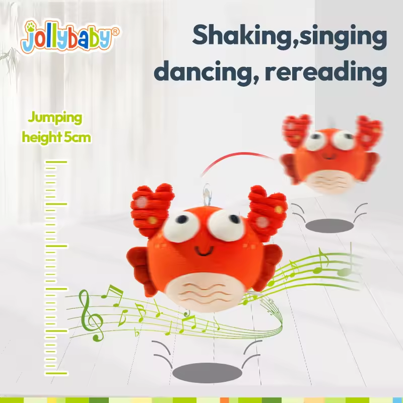 Manufacturer Electronic Dancing jumping Singing soft plush animal crab Music baby stuffed education tummy time toy