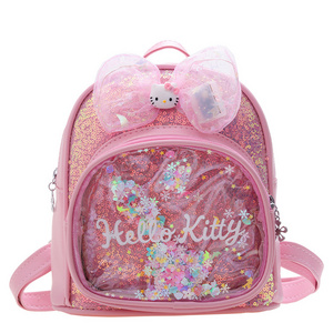 Creative KT Sparkling Princess Mini PU Backpack Creative Sweet Girls Fashion Cute Shining Kitty Backpack for Student Gift