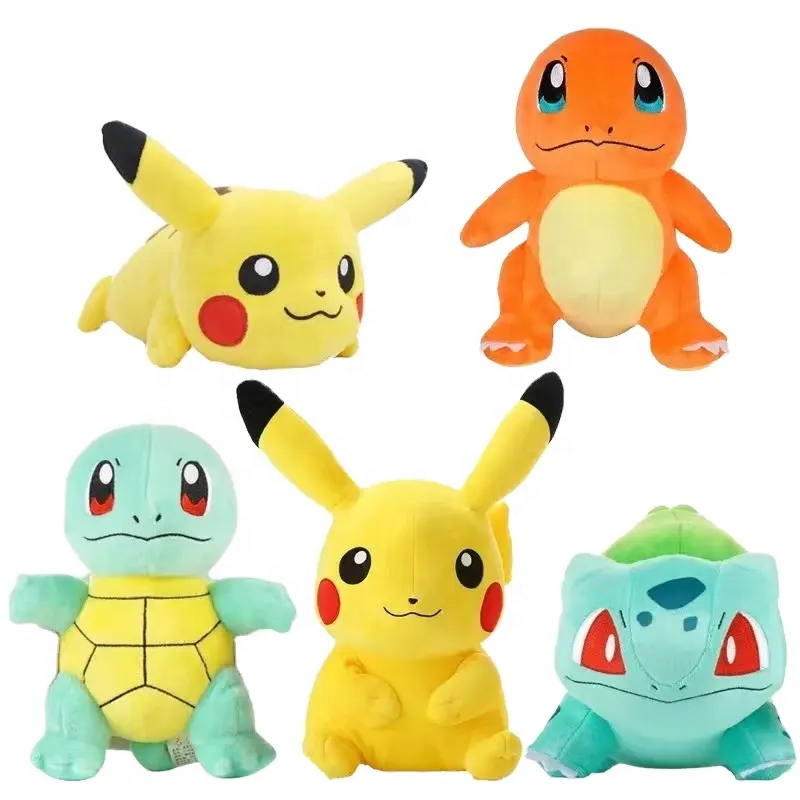 CPC CE Cartoon Anime Plush Dolls Pokemoned Pikachu Bulbasaur Squirtle Charmander Kawaii Plush Toys Grab Dolls For gifts