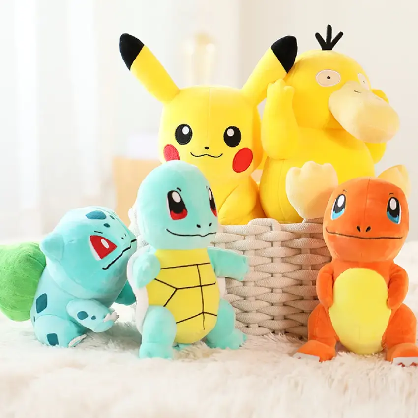 CPC CE Cartoon Anime Plush Dolls Pokemoned Pikachu Bulbasaur Squirtle Charmander Kawaii Plush Toys Grab Dolls For gifts