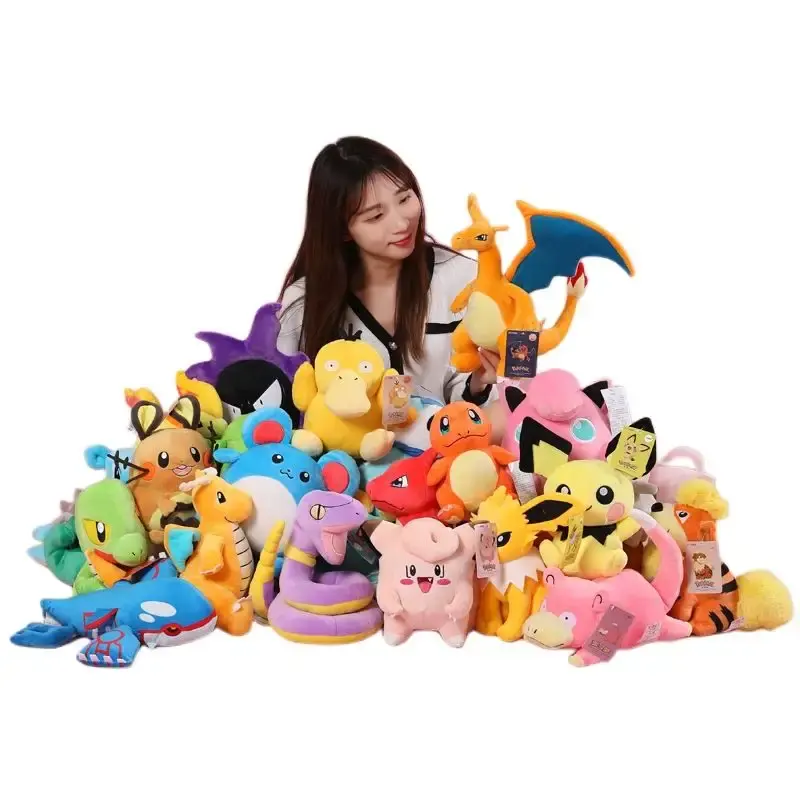 CPC CE Cartoon Anime Plush Dolls Pokemoned Pikachu Bulbasaur Squirtle Charmander Kawaii Plush Toys Grab Dolls For gifts